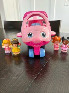 Pink Play Airplane Toy with Four Mini Figures - Kids Toys